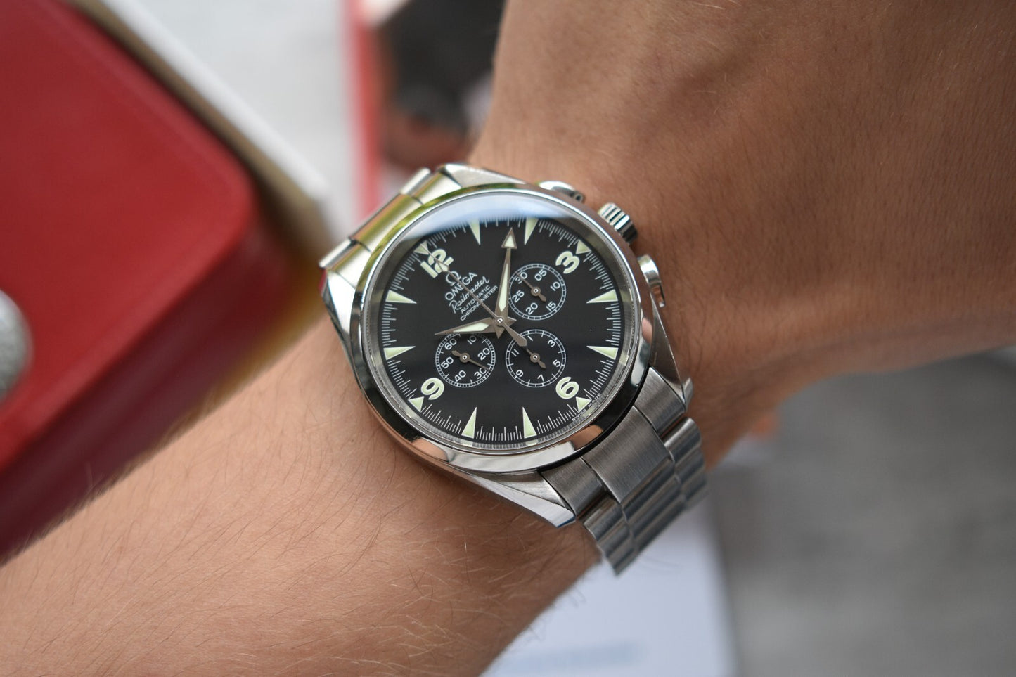 Omega Seamaster Railmaster Chronograph Automatic 42mm Aqua Terra Watch Boxed
