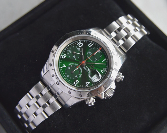 1997 Tudor Prince Date Automatic Chronograph Green Boxed Daytona Style  72980