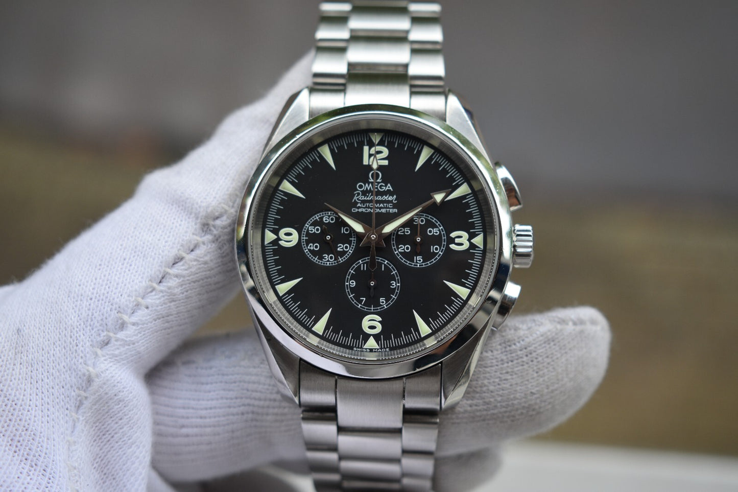 Omega Seamaster Railmaster Chronograph Automatic 42mm Aqua Terra Watch Boxed
