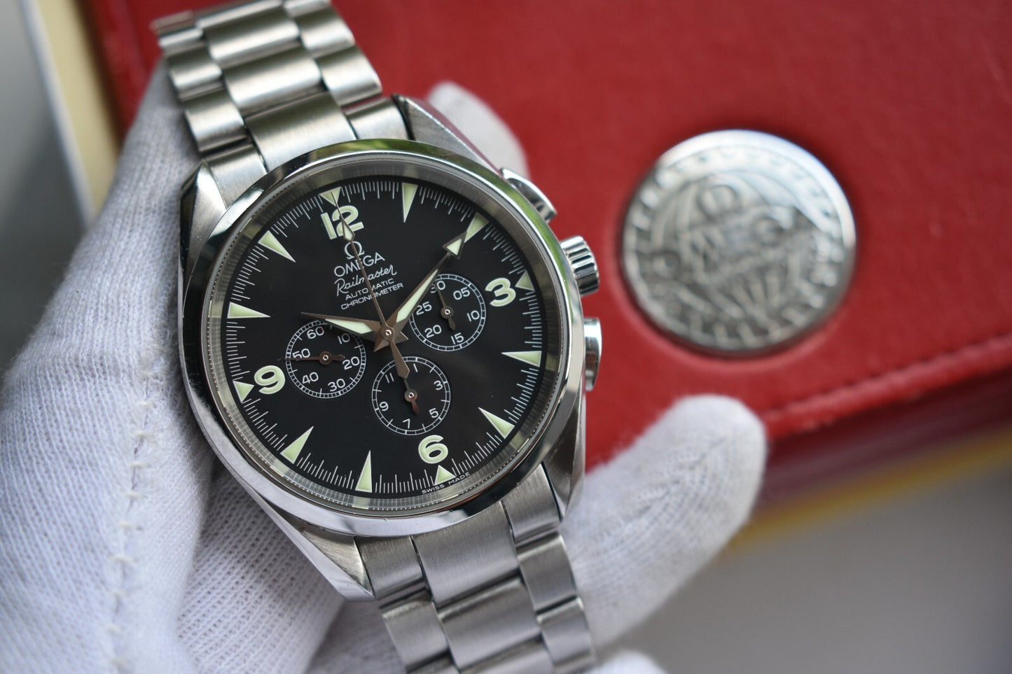 Omega Seamaster Railmaster Chronograph Automatic 42mm Aqua Terra Watch Boxed