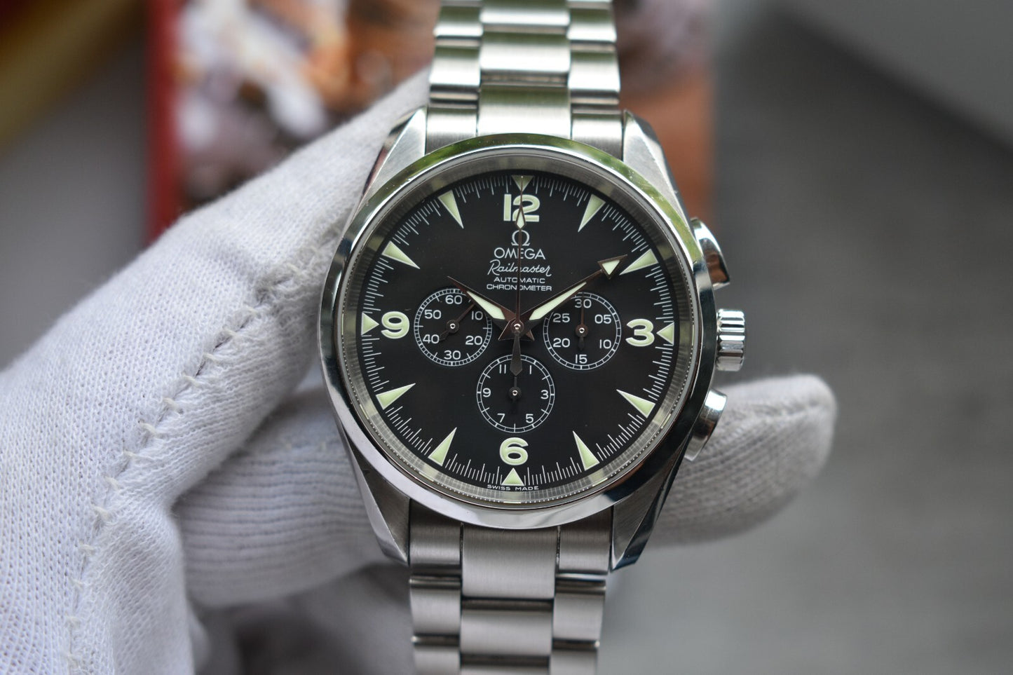Omega Seamaster Railmaster Chronograph Automatic 42mm Aqua Terra Watch Boxed