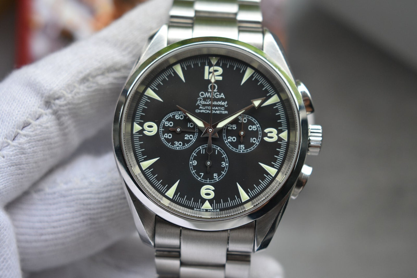 Omega Seamaster Railmaster Chronograph Automatic 42mm Aqua Terra Watch Boxed