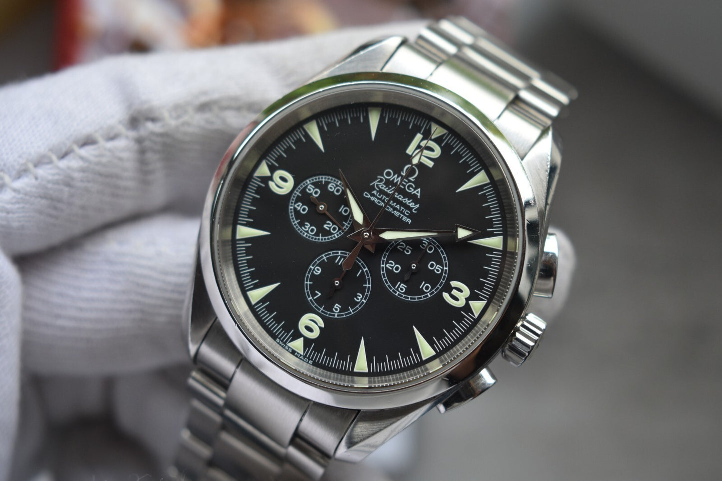 Omega Seamaster Railmaster Chronograph Automatic 42mm Aqua Terra Watch Boxed