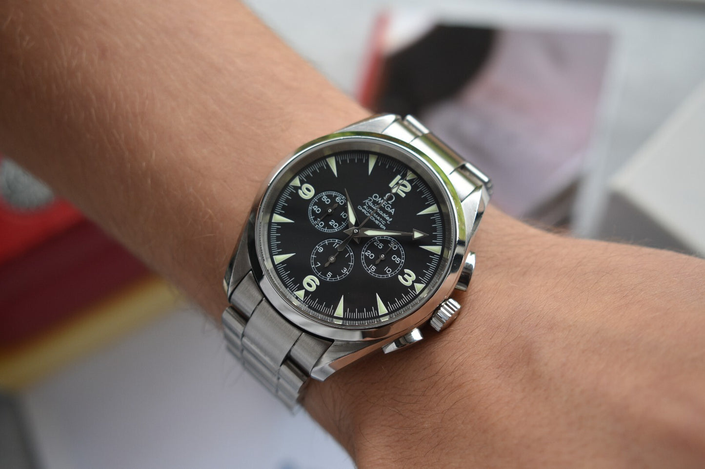 Omega Seamaster Railmaster Chronograph Automatic 42mm Aqua Terra Watch Boxed