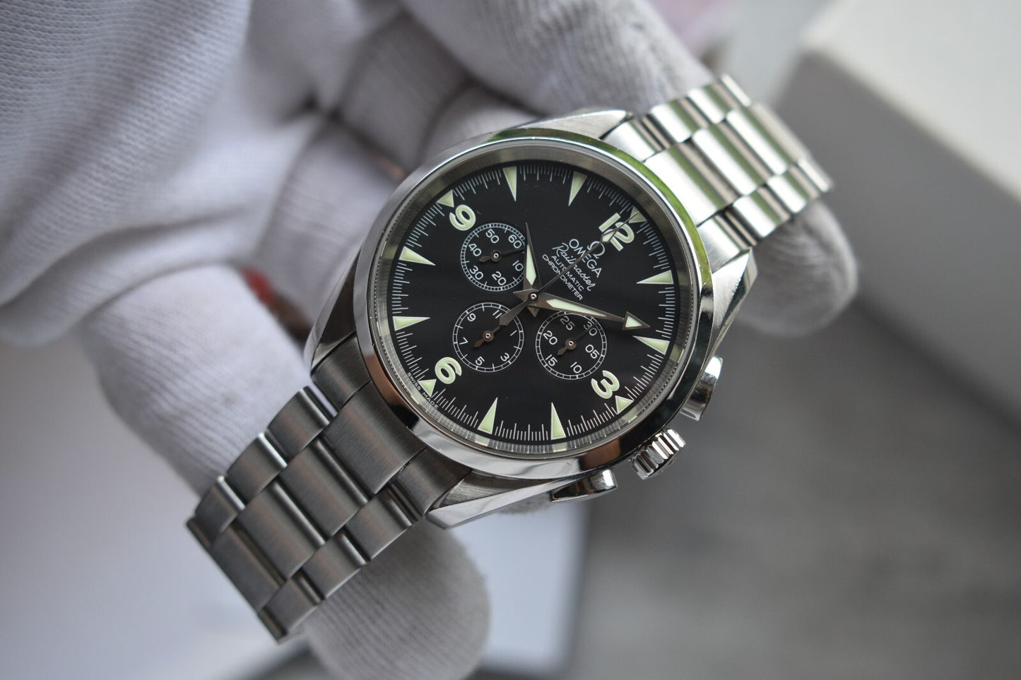 Omega Seamaster Railmaster Chronograph Automatic 42mm Aqua Terra Watch Boxed