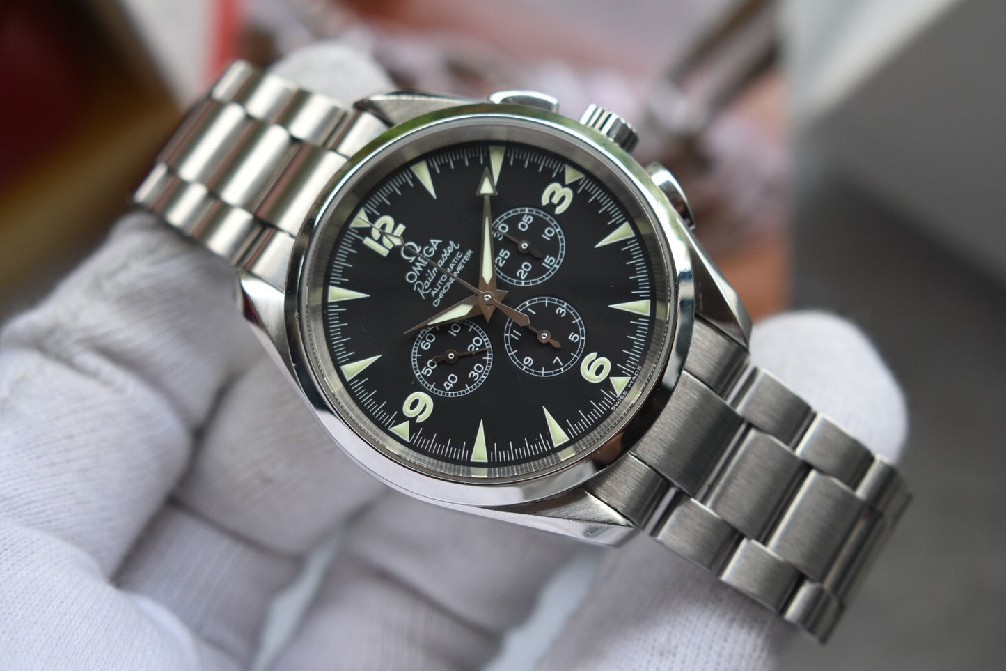 Omega Seamaster Railmaster Chronograph Automatic 42mm Aqua Terra Watch Boxed