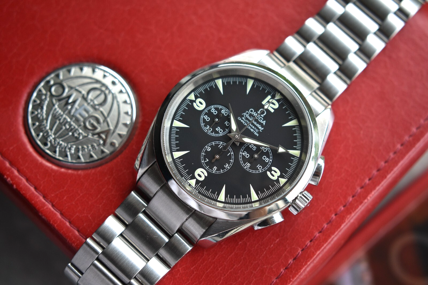 Omega Seamaster Railmaster Chronograph Automatic 42mm Aqua Terra Watch Boxed
