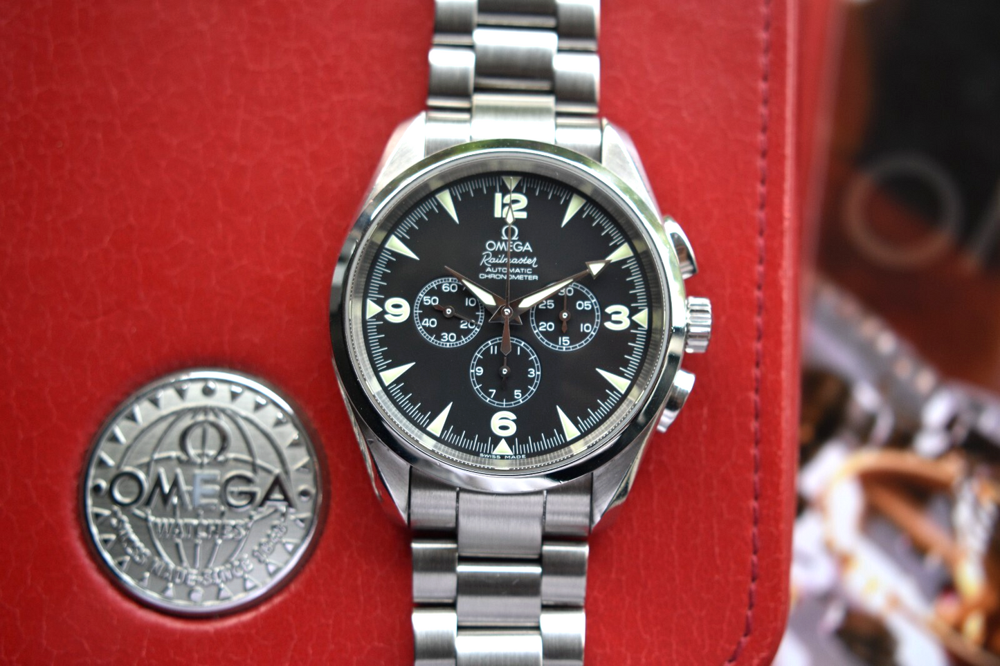 Omega Seamaster Railmaster Chronograph Automatic 42mm Aqua Terra Watch Boxed