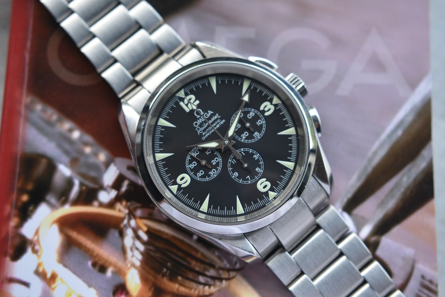 Omega Seamaster Railmaster Chronograph Automatic 42mm Aqua Terra Watch Boxed